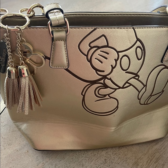 Disney Handbags - Disney Metallic Gold Shoulder Bag with Mickey Design by Jaime Ibiza